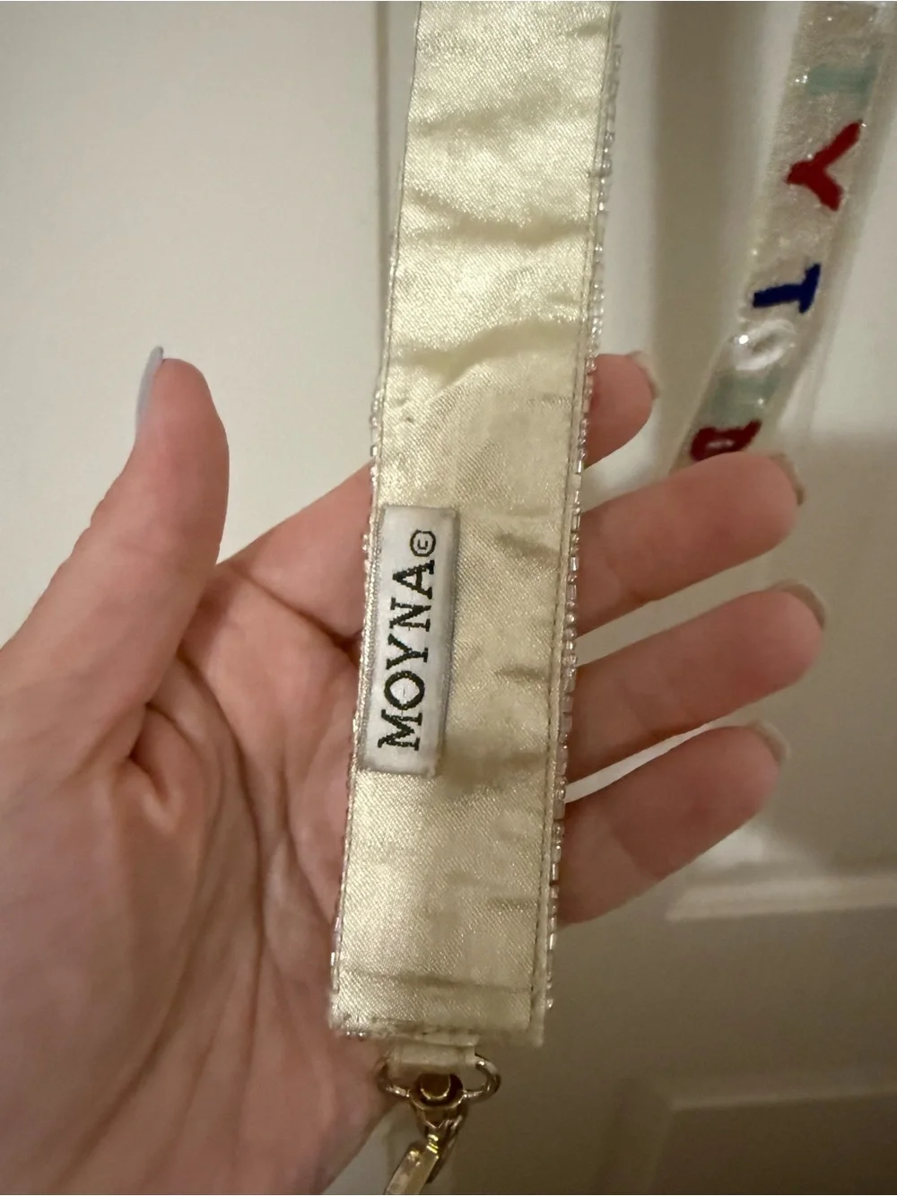 Moyna Beaded Strap with 'Hotty Toddy’ Beaded Design - Cream